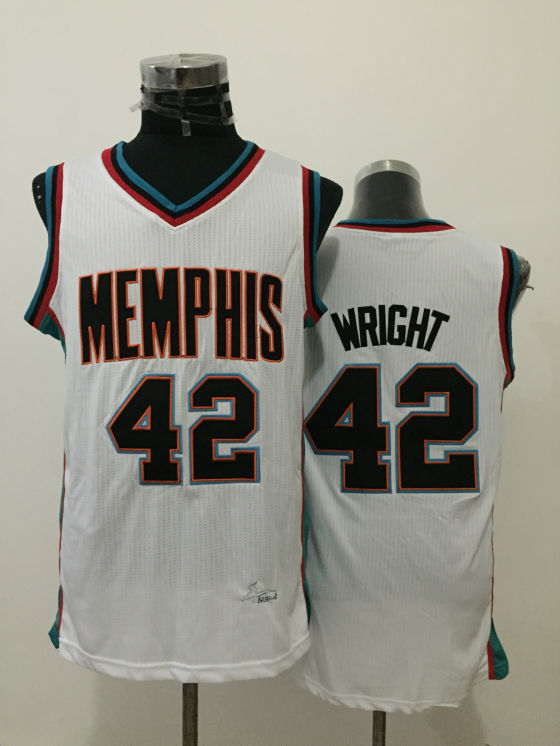 NBA Memphis Grizzlies #42 Wright White Jersey