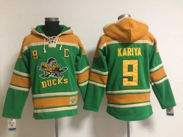 NHL Anaheim Ducks #9 Kariya Green Hoodie