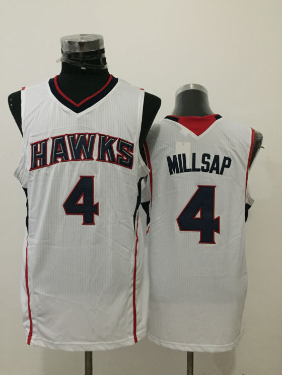NBA Atlanta Hawks #4 Millsap White Jersey