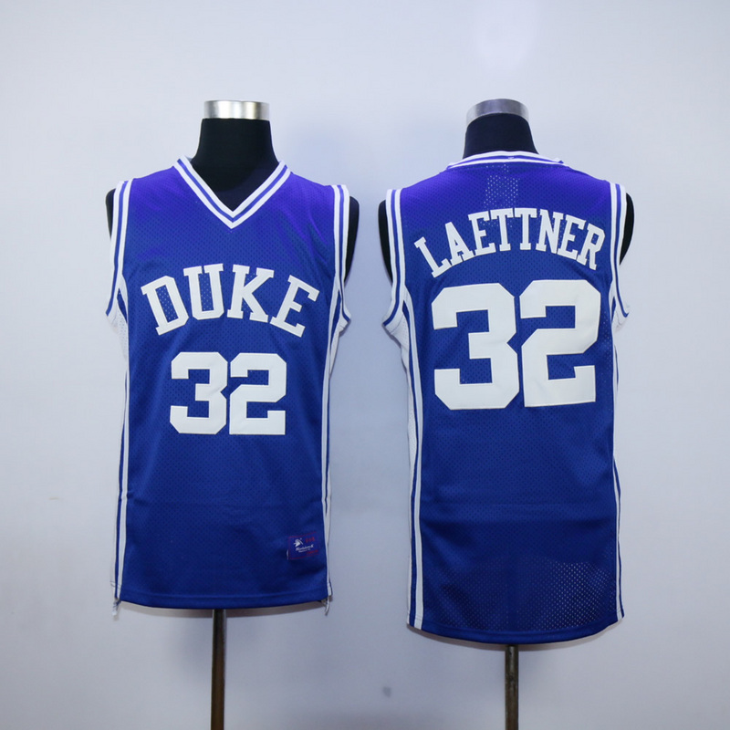 NCAA Duke Blue Devils #32 Christian Laettner  College Basketball Blue Jersey