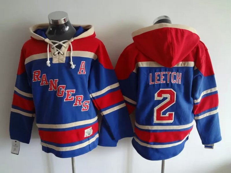 NHL New York Rangers #2 Leetch Blue Hoodie