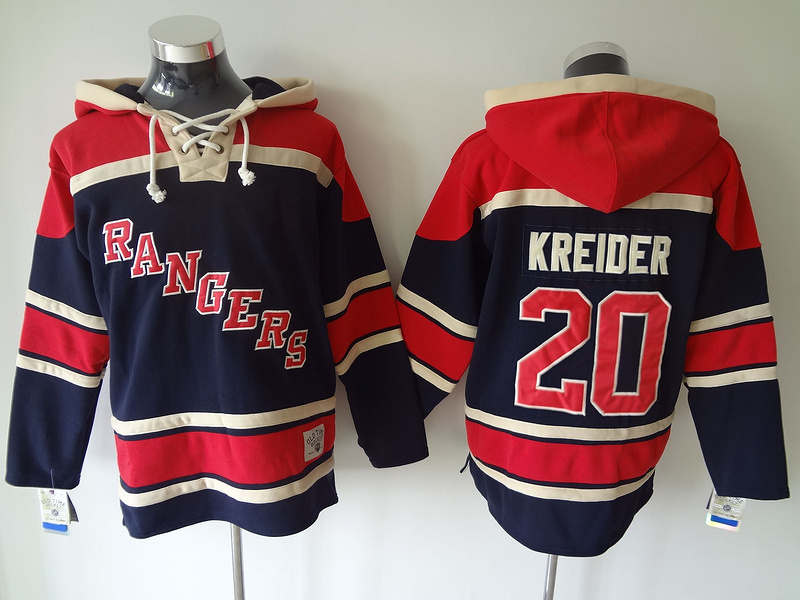 NHL New York rangers #20 Kreider Blue Red Hoodie