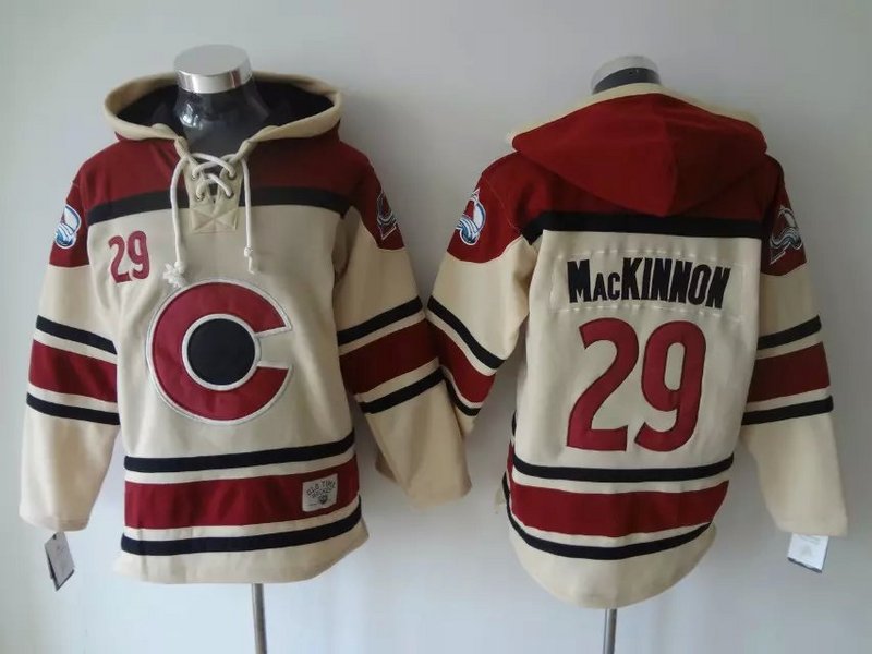 NHL Carolina Hurricanes #29 MacKINNON Cream Hoodie