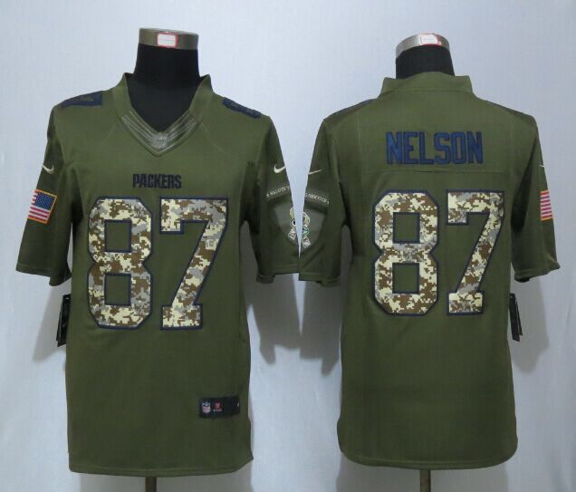 New Nike Green Bay Packers  87 Nelson Green Salute To Service Limited Jersey