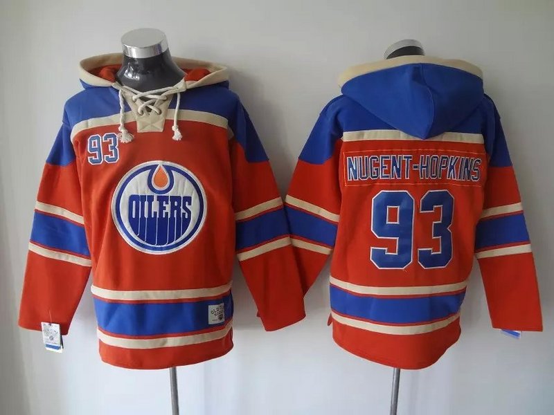 NHL Edmonton Oilers #93 Nugent-Hopkins Orange Hoodie