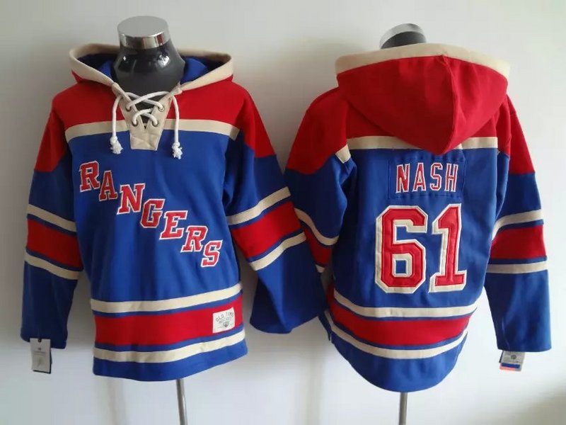 NHL New York Rangers #61 Nash Blue Red Hoodie