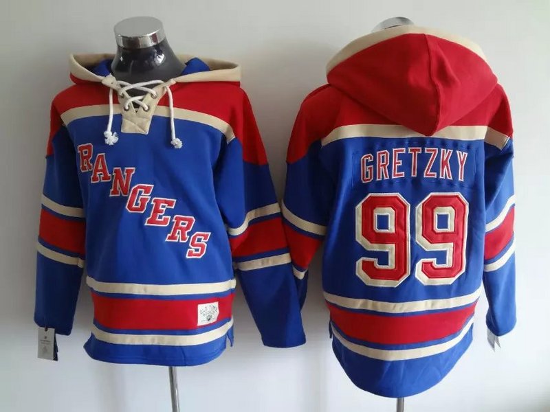 NHL New York Rangers #99 Gretzky Blue Red Hoodie