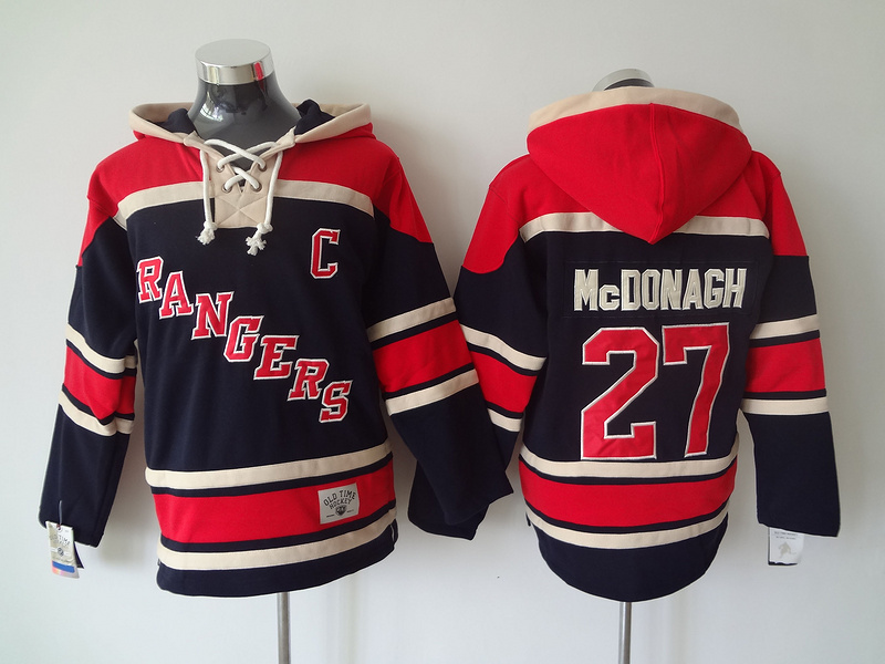 NHL New York rangers #27 McDonagh D.Blue Red Hoodie