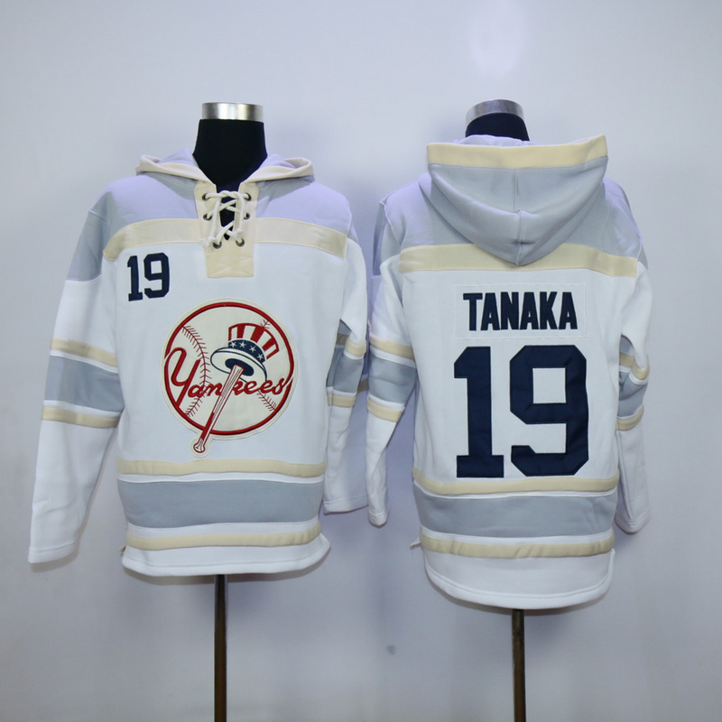 MLB New York Yankees #19 Tanaka White Hoodie
