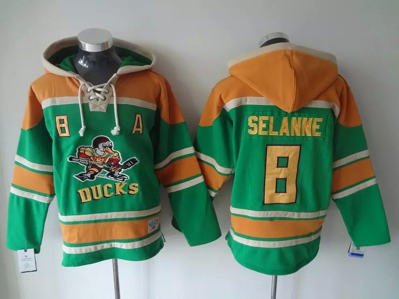 NHL Anaheim Ducks #8 Selanne Green Hoodie