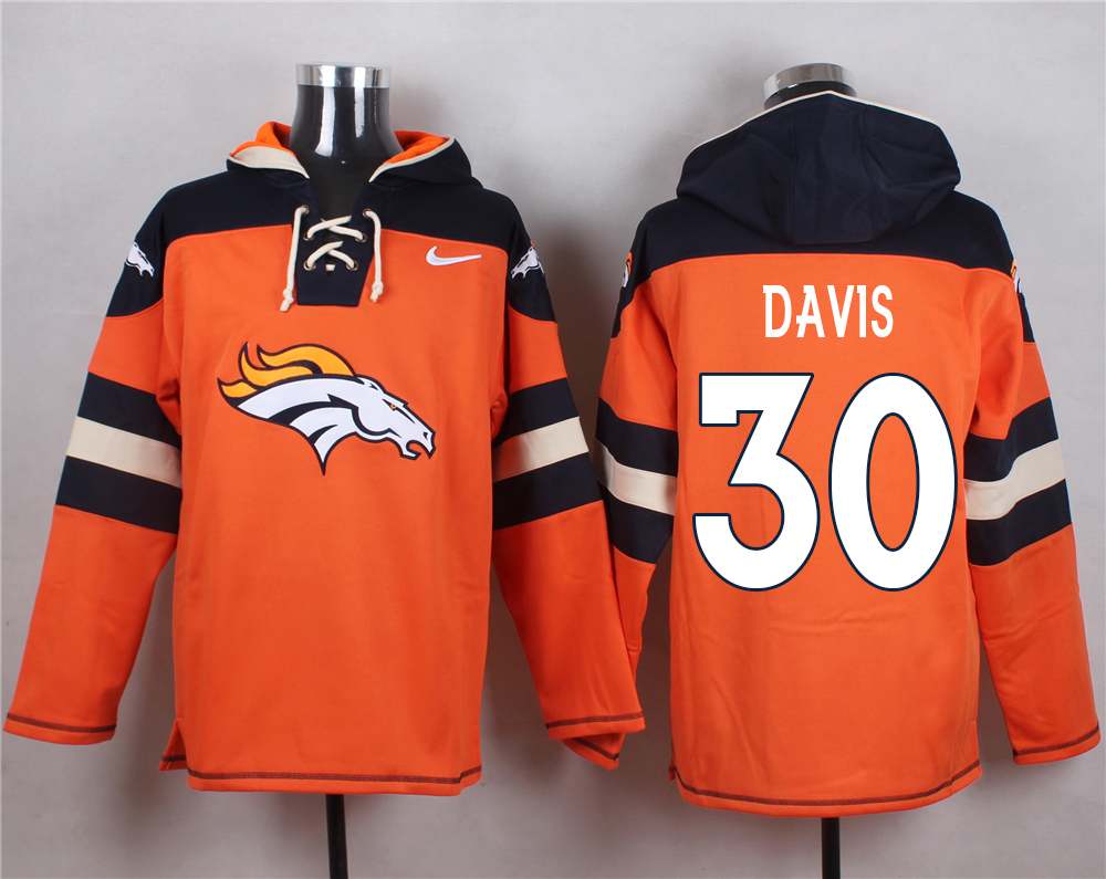 NFL Denver Broncos #30 Davis Orange Hoodie