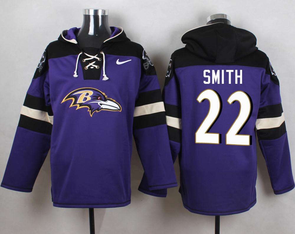 NFL Baltimore Ravens #22 Smith Purple Hoodie