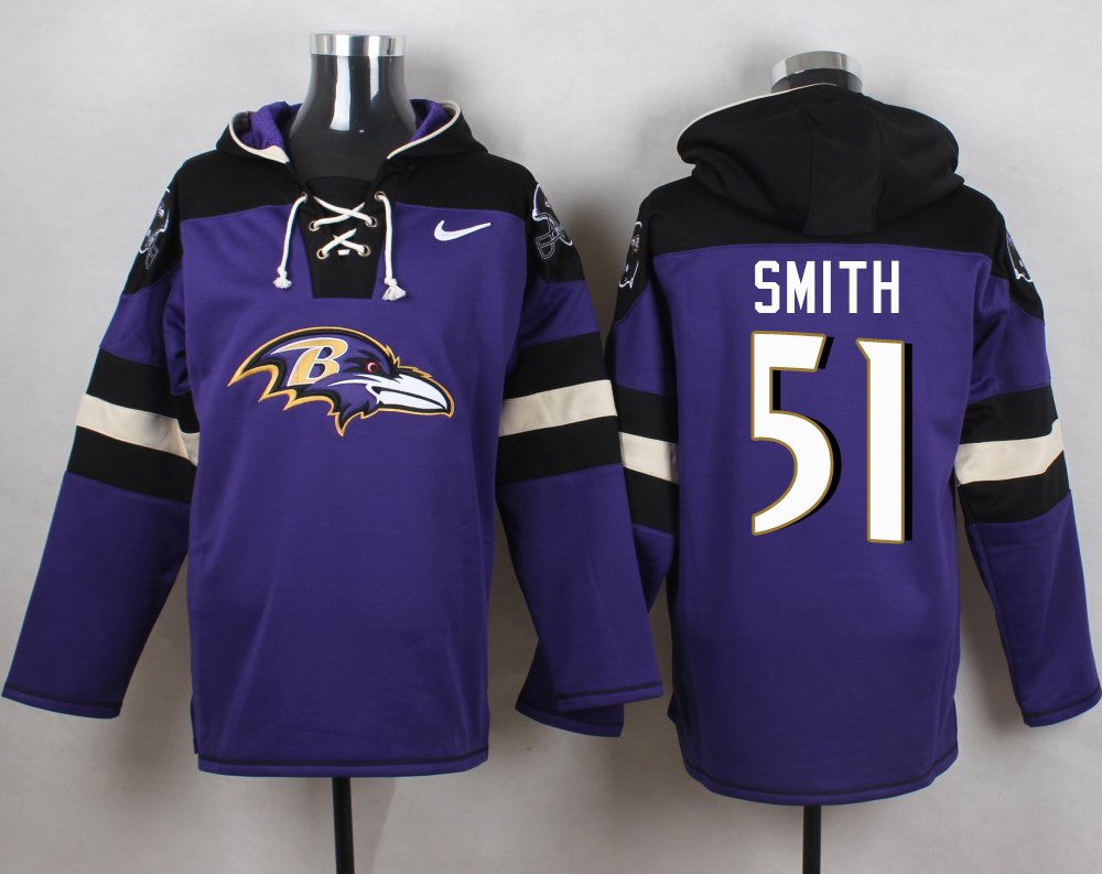 NFL Baltimore Ravens #51 Smith Purple Hoodie