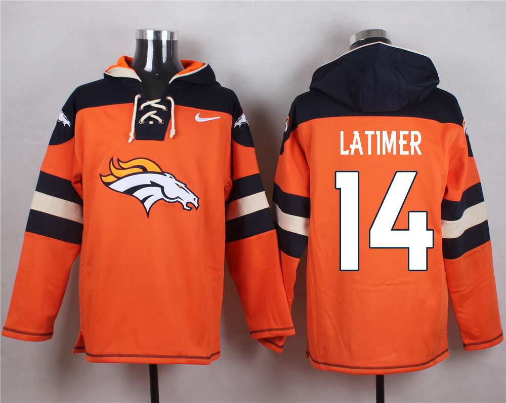 NFL Denver Broncos #14 Latimer Orange Hoodie