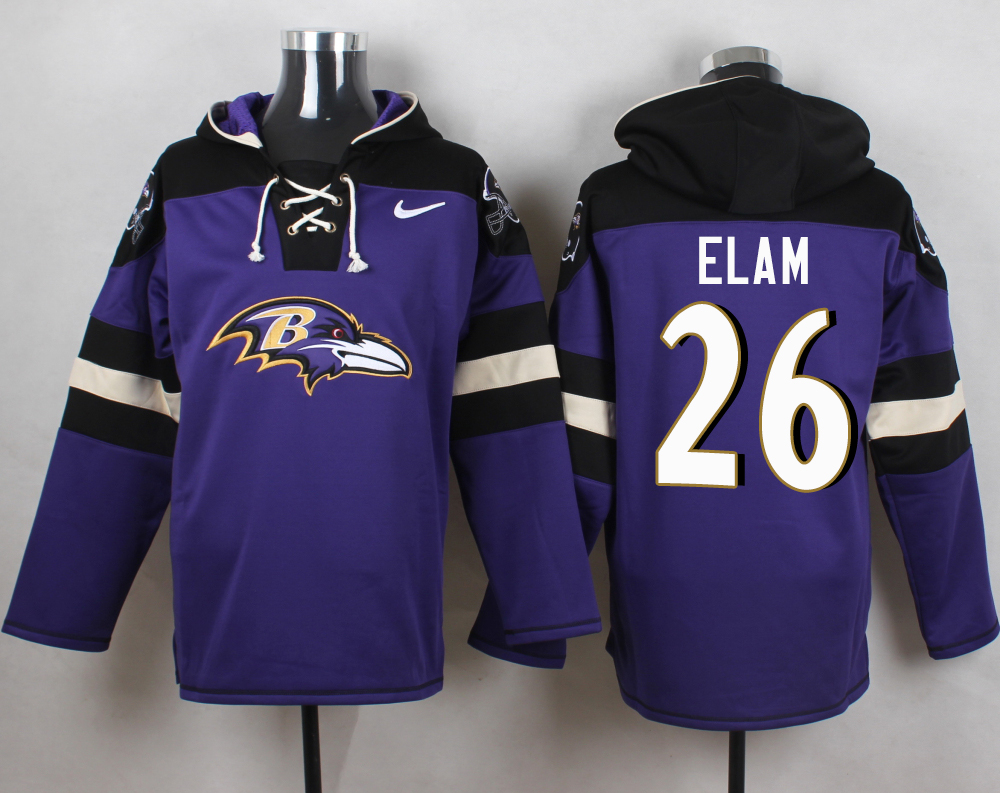 NFL Baltimore Ravens #26 Elam Purple Hoodie