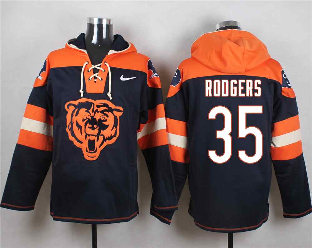 NFL Chicago Bears #35 Rodgers Blue Hoodie