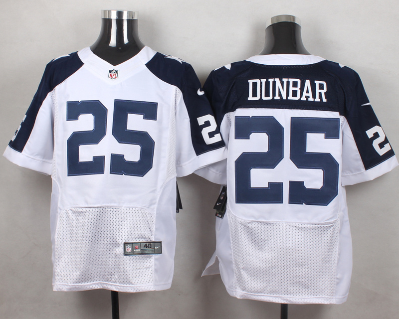 Nike NFL Dallas cowboys #25 Dunbar White Thanksgiving Jersey