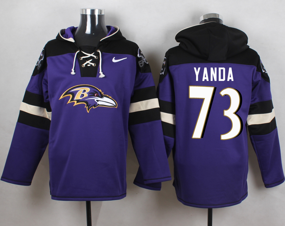 NFL Baltimore Ravens #73 Yanda Purple Hoodie