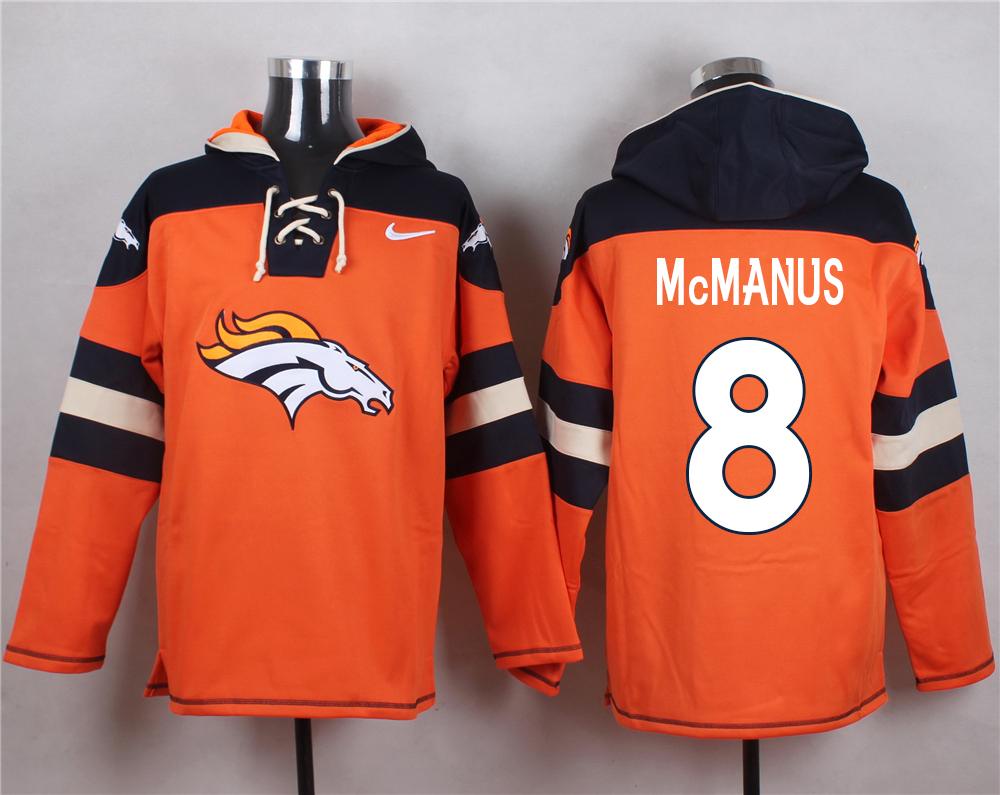 NFL Denver Broncos #8 McManus Orange Hoodie