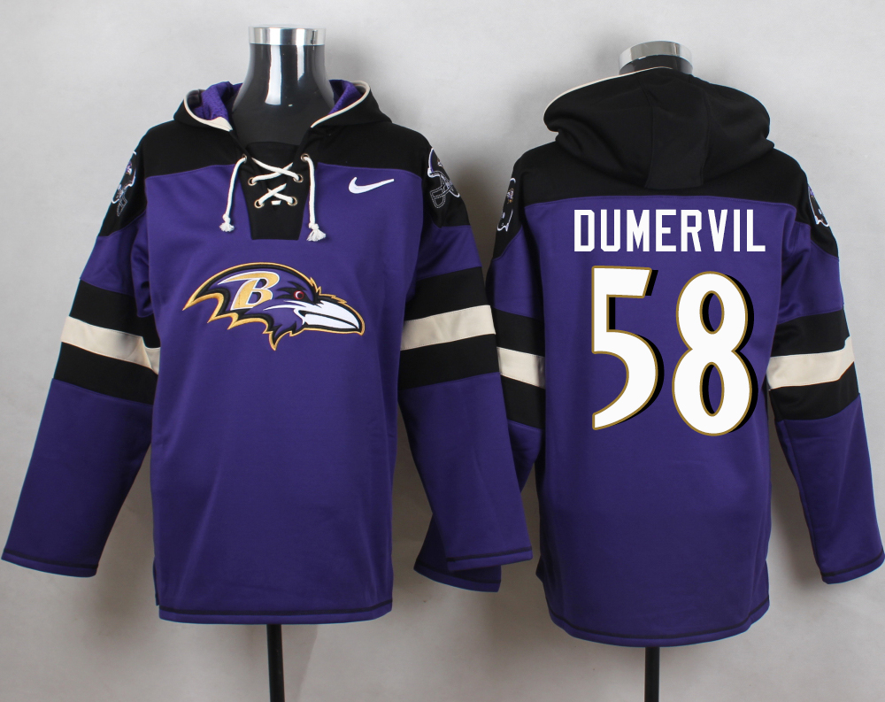 NFL Baltimore Ravens #58 Dumervil Purple Hoodie