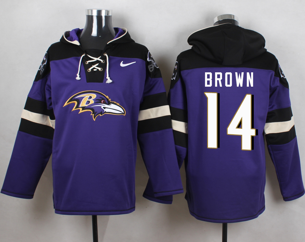 NFL Baltimore Ravens #14 Brown Purple Hoodie