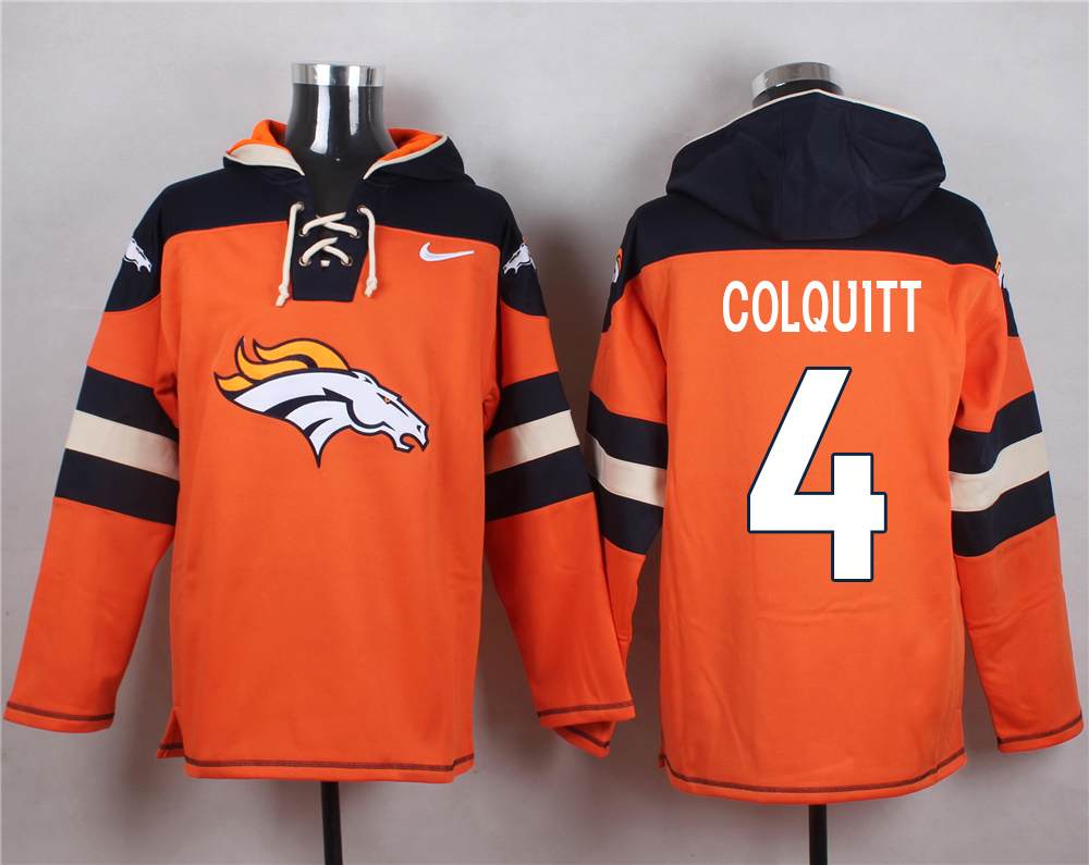 NFL Denver Broncos #4 Colouitt Orange Hoodie