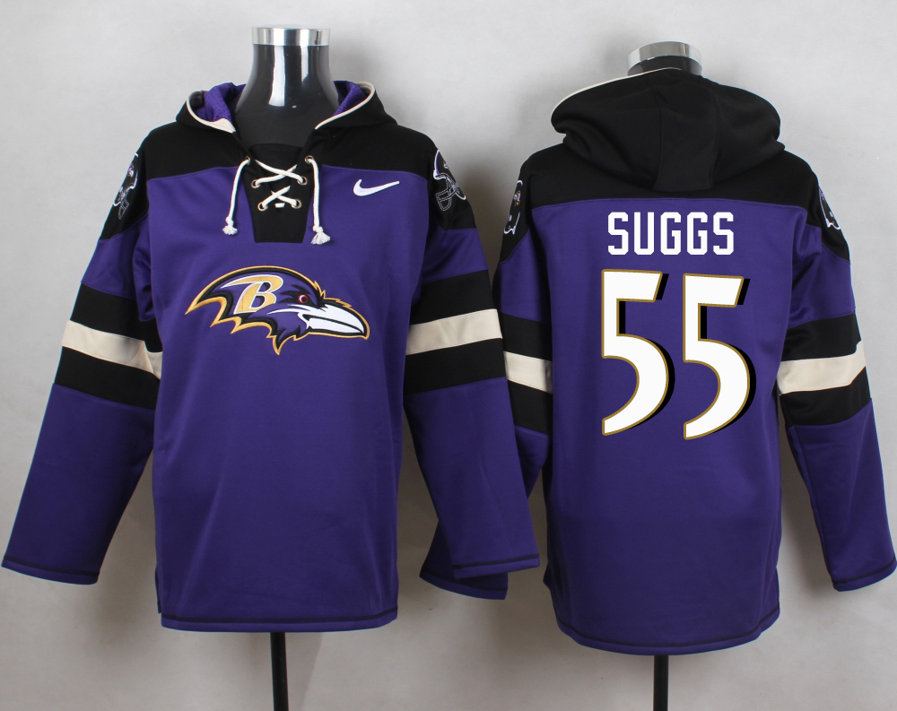 NFL Baltimore Ravens #55 SUGGS Purple Hoodie