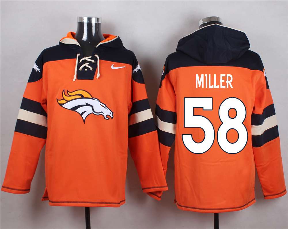NFL Denver Broncos #58 Miller Orange Hoodie