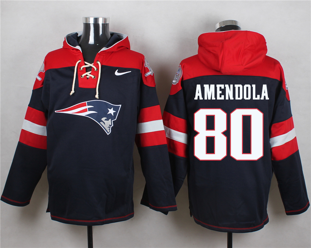 NFL New England Patriots #80 Amendola Blue Hoodie