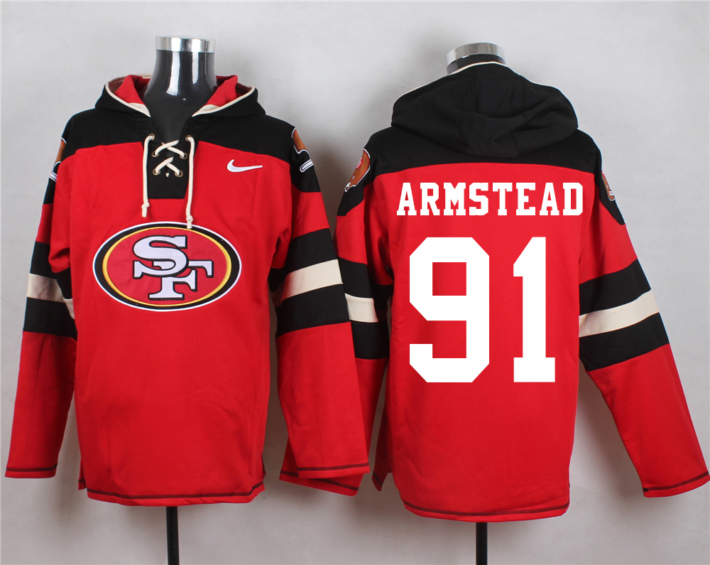 NFL San Francisco 49ers #91 Armstead Red Hoodie