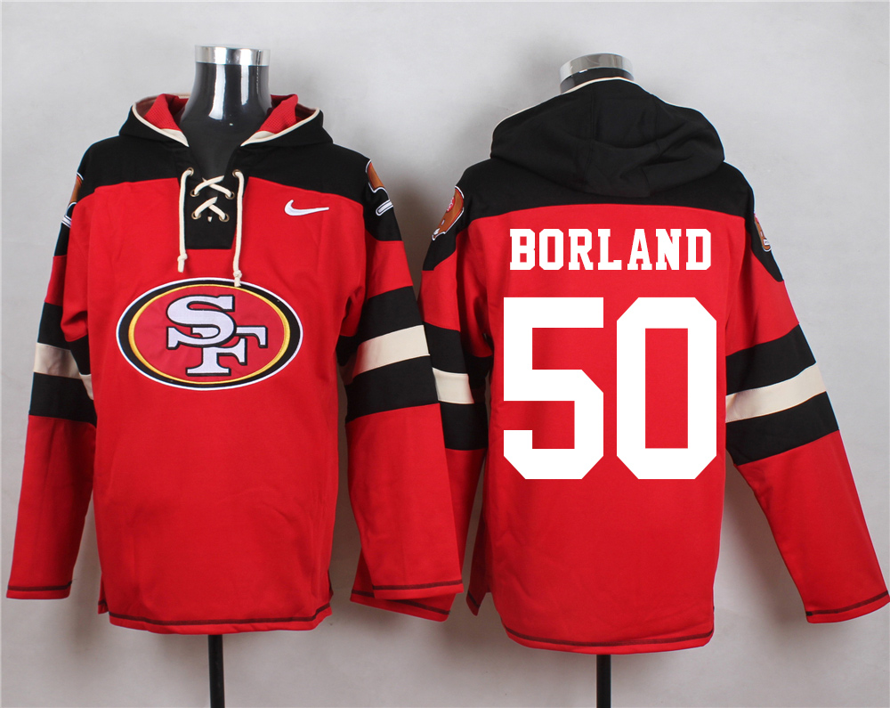 NFL San Francisco 49ers #50 Borland Red Hoodie
