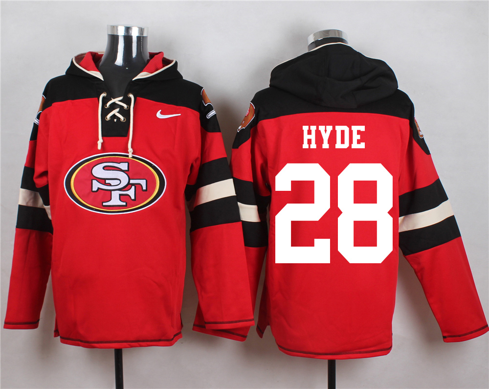 NFL San Francisco 49ers #28 Hyde Red Hoodie