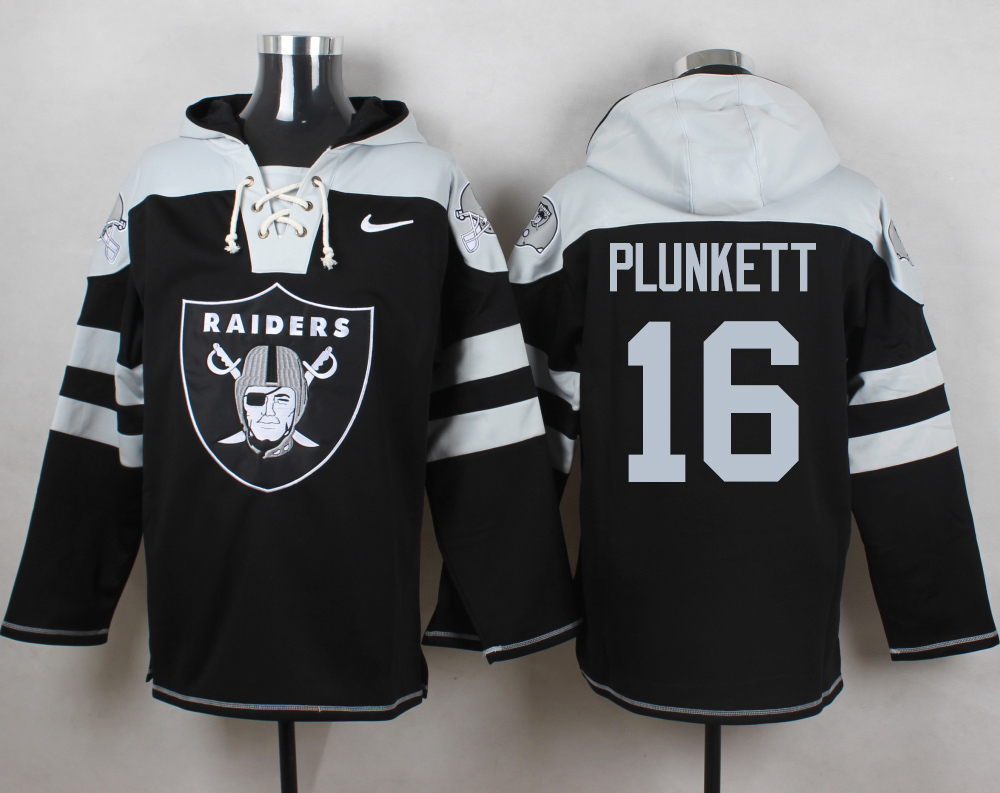 NFL Oakland Raiders #16 Plunkett Black Hoodie
