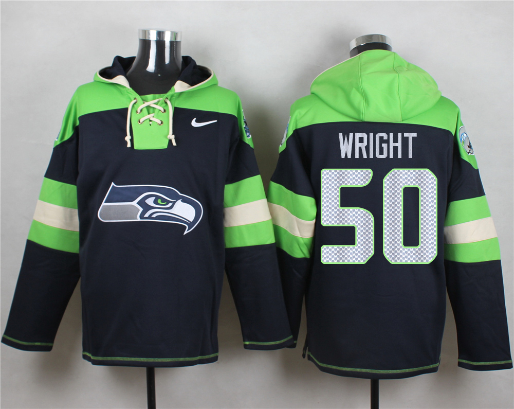 NFL Seattle Seahawks #50 Wright D.Blue Hoodie