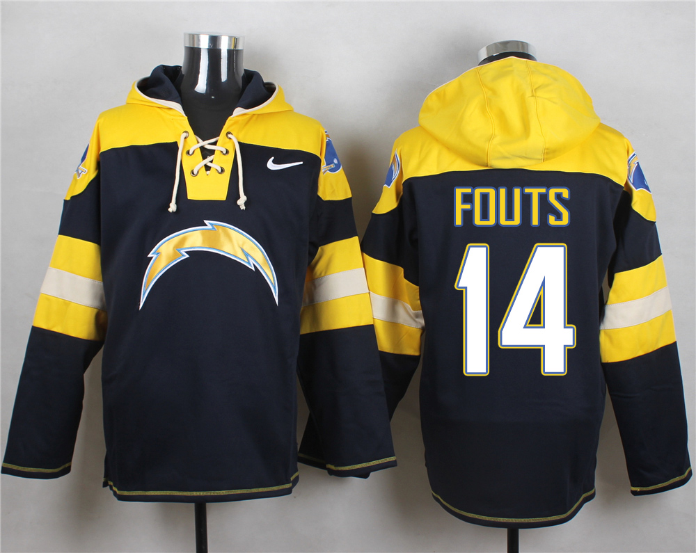 NFL San Diego Chargers #14 Fouts Blue Hoodie