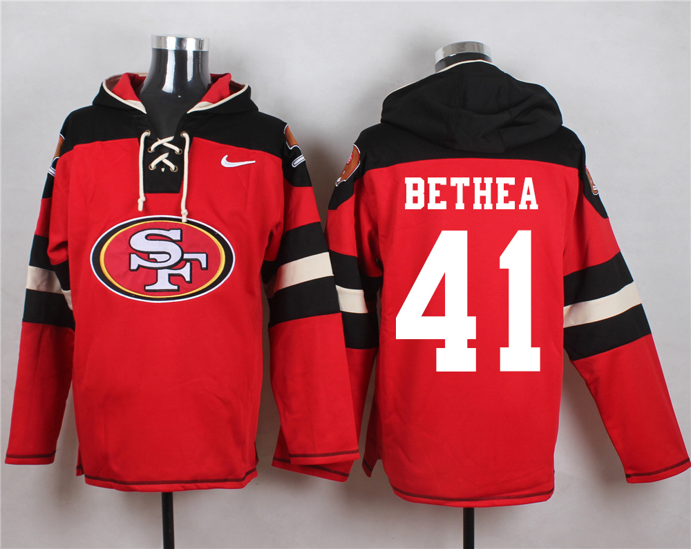 NFL San Francisco 49ers #41 Bethea Red Hoodie