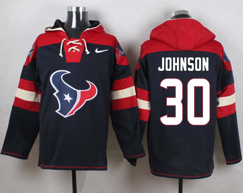 NFL Houston Texans #30 Johnson Blue Hoodie