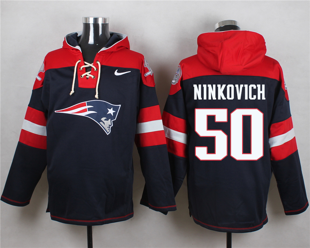 NFL New England Patriots #50 Ninkovich Blue Hoodie