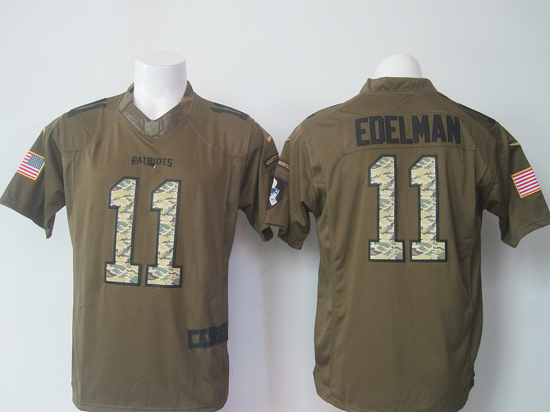 NFL New England Patriots #11 Edelman Green Salute To Service Limited Jersey