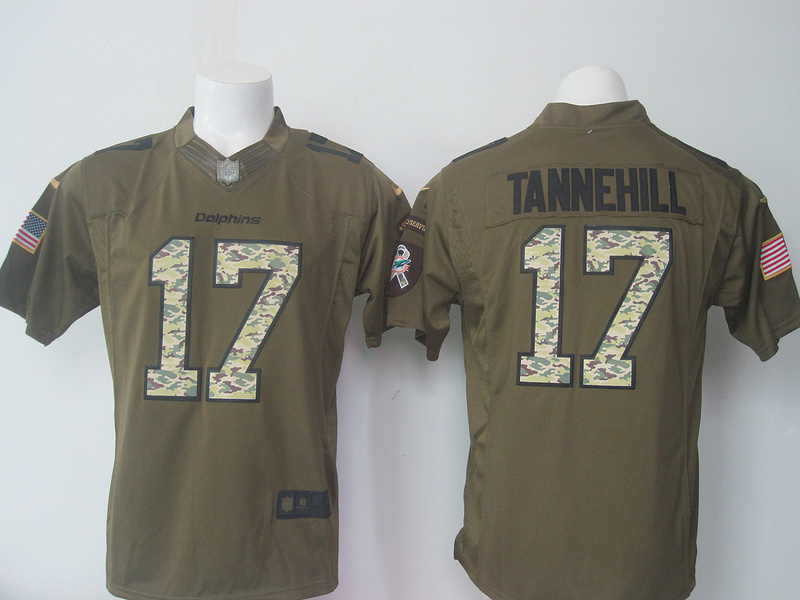 Nike Miami Dolphins #17 Tannehill Salute for Service Green Limited Jersey