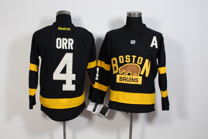 NHL Boston Bruins #4 Orr Black Jersey with C Patch