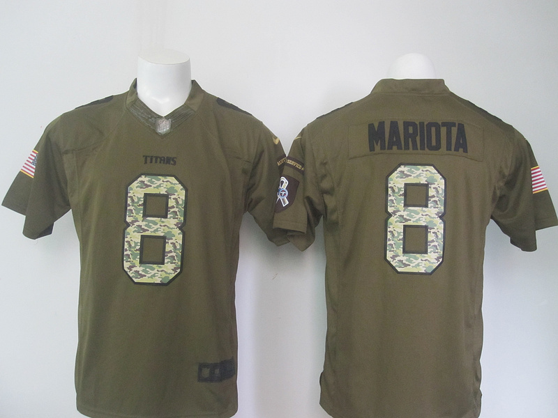 Nike Tennessee Titans #8 Mariota Salute for Service Green Limited Jersey