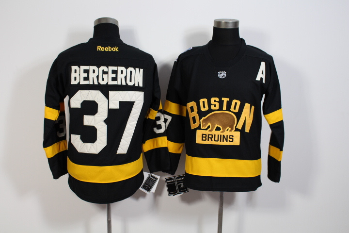 NHL Boston Bruins #37 Bergeron Black Jersey with C Patch