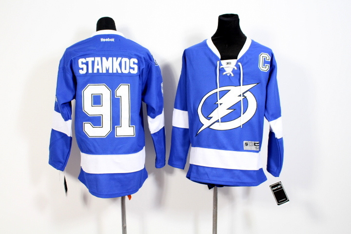 NHL Tampa Bay Lightning #91 Stamkos Blue Youth Jersey
