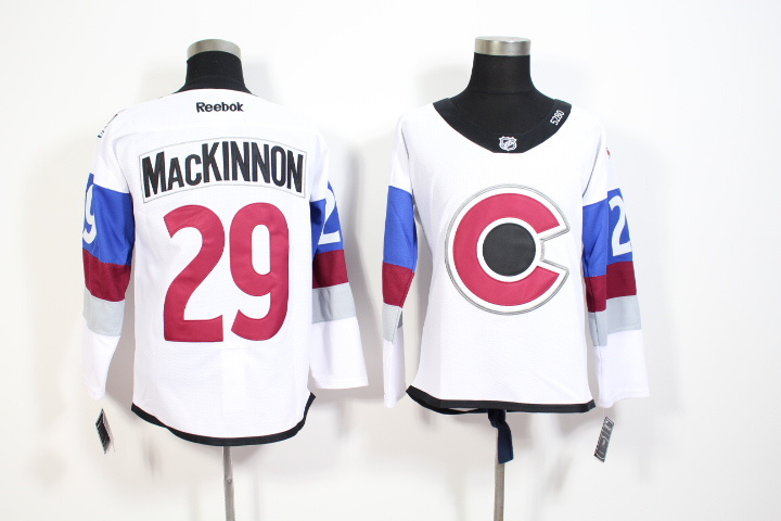 NHL Colorado Avalanche #29 MacKinnon White Jersey