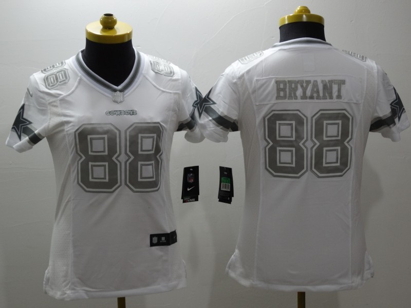 Womens NFL Dallas Cowboys #88 Bryant Platinum Jersey 