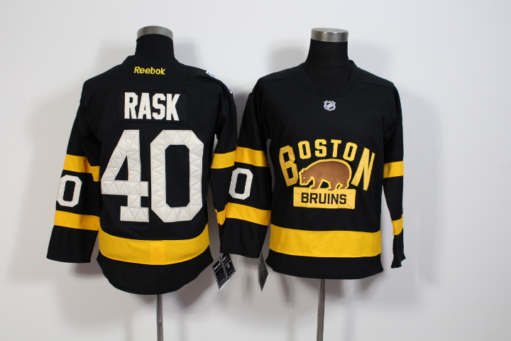 NHL Boston Bruins #40 Rask Black Jersey with C Patch