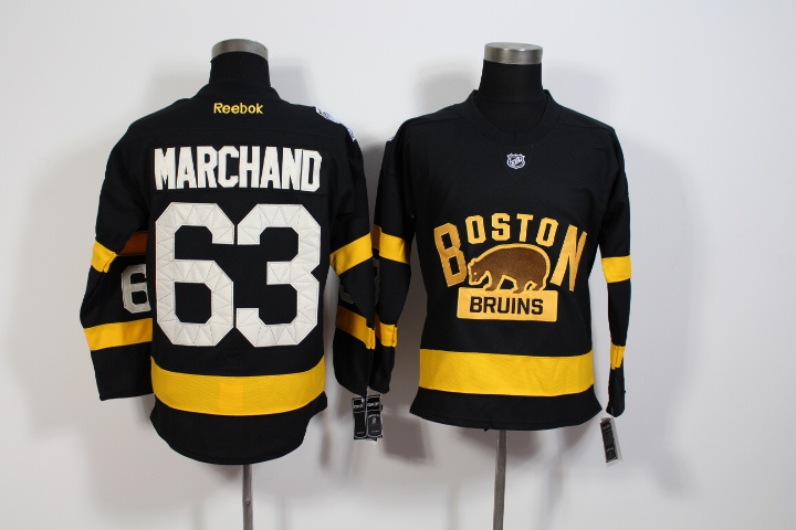 NHL Boston Bruins #63 Marchand Black Jersey with C Patch