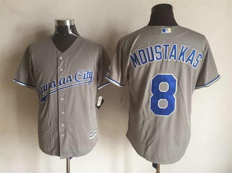 MLB Kansas City Royals #8 Moustakas Grey Jersey