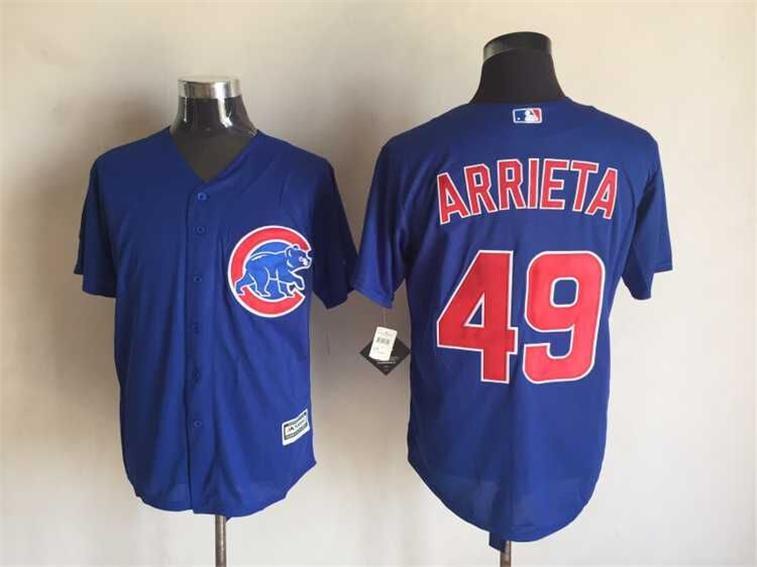 MLB Chicago Cubs #49 Arrieta Blue Jersey